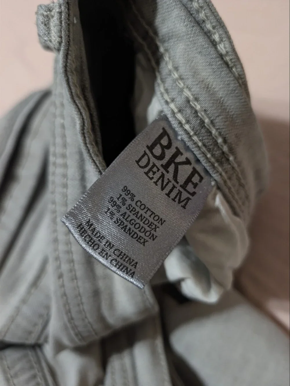 BKE Men's Light Gray Straight Jeans